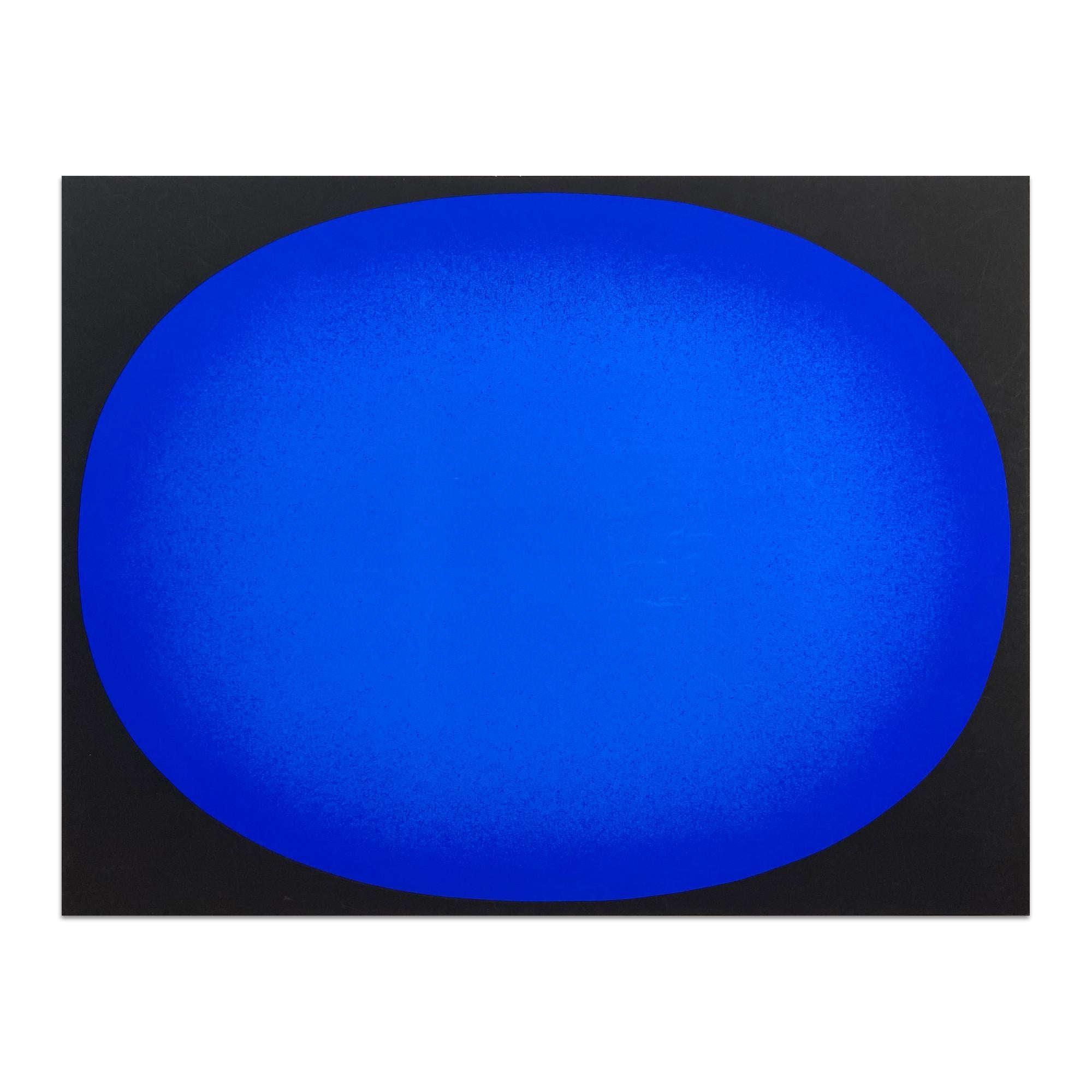 Rupprecht Geiger Abstract Print - Rounded Blue, Abstract Art, Op Art, Hard Edge, Minimalism