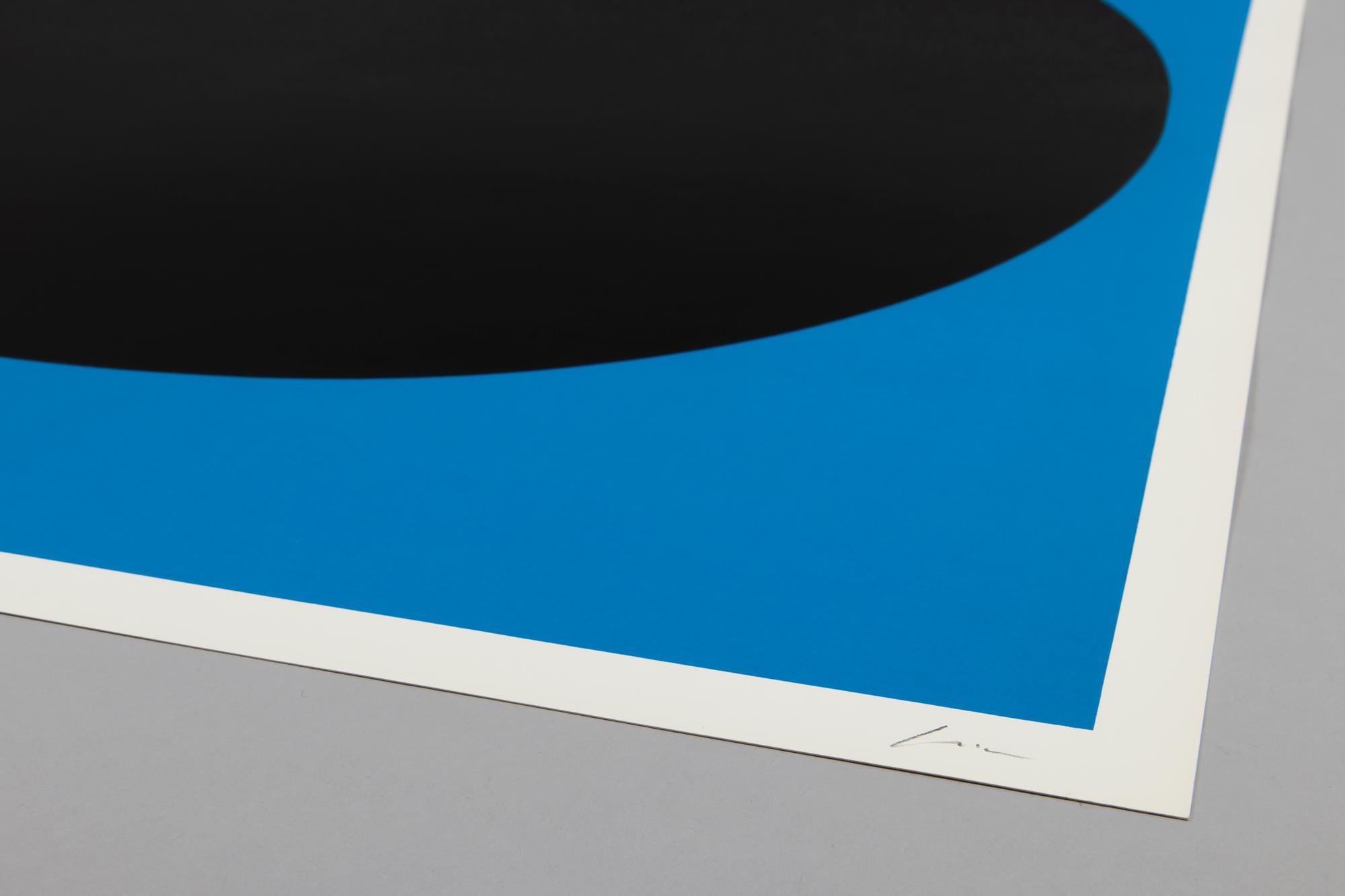 Rupprecht Geiger - Black on Blue, 1969, Signed Screenprint, Abstract Art 1
