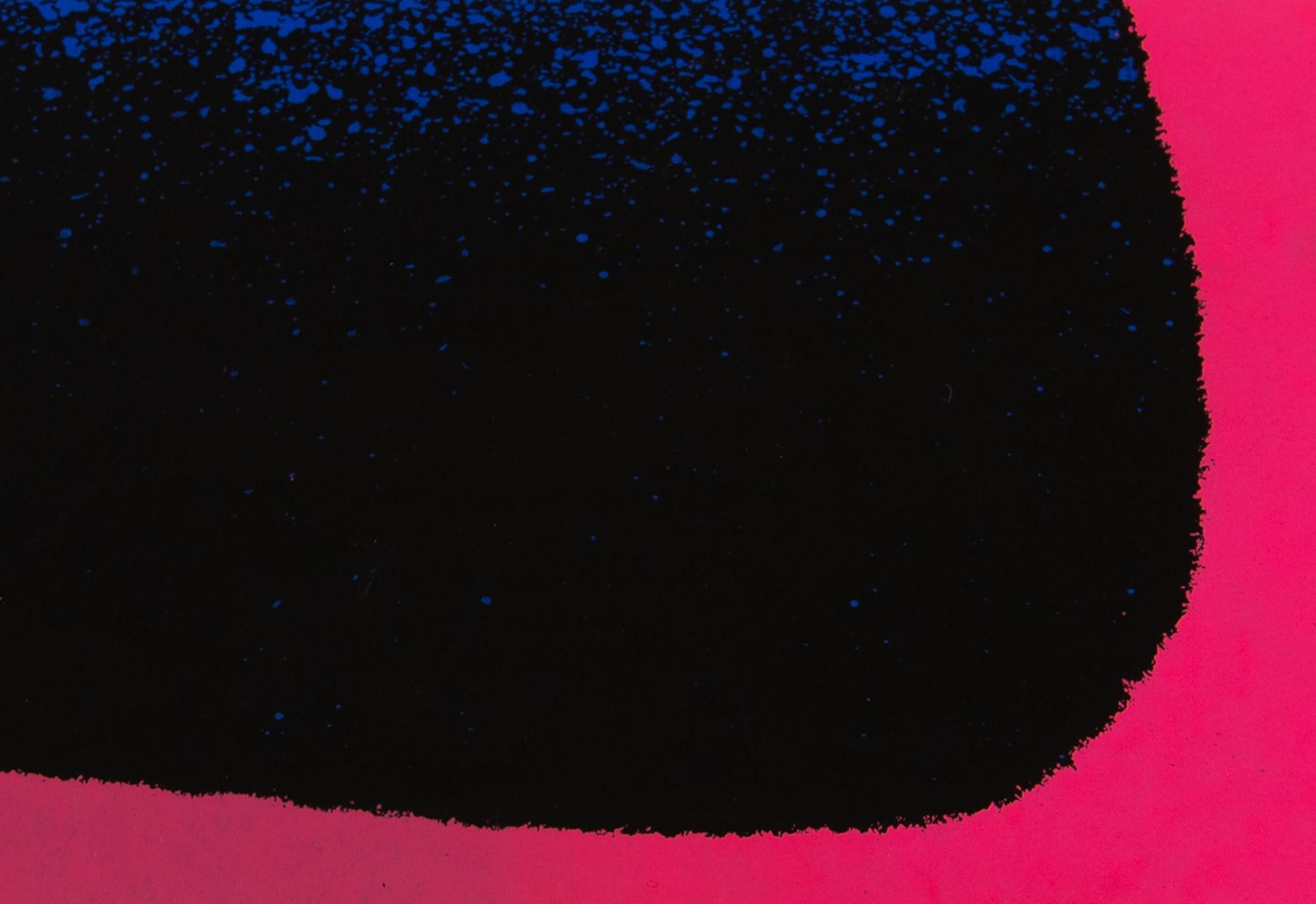 Rupprecht Geiger, Azul-negro y rojo azulado - Arte abstracto, Impresión firmada en venta 5