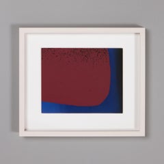 Rupprecht Geiger, Rouge bleuté et bleu-noir - Art abstrait, estampe signée
