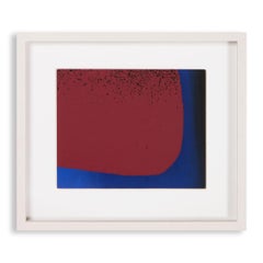 Rupprecht Geiger, Rouge bleuté et bleu-noir - Art abstrait, estampe signée