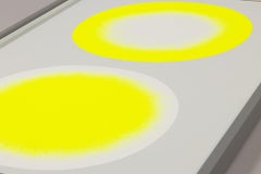 Rupprecht Geiger, Gelb auf Weiß (Hommage à Fontana) - Signierter Siebdruck, gerahmt