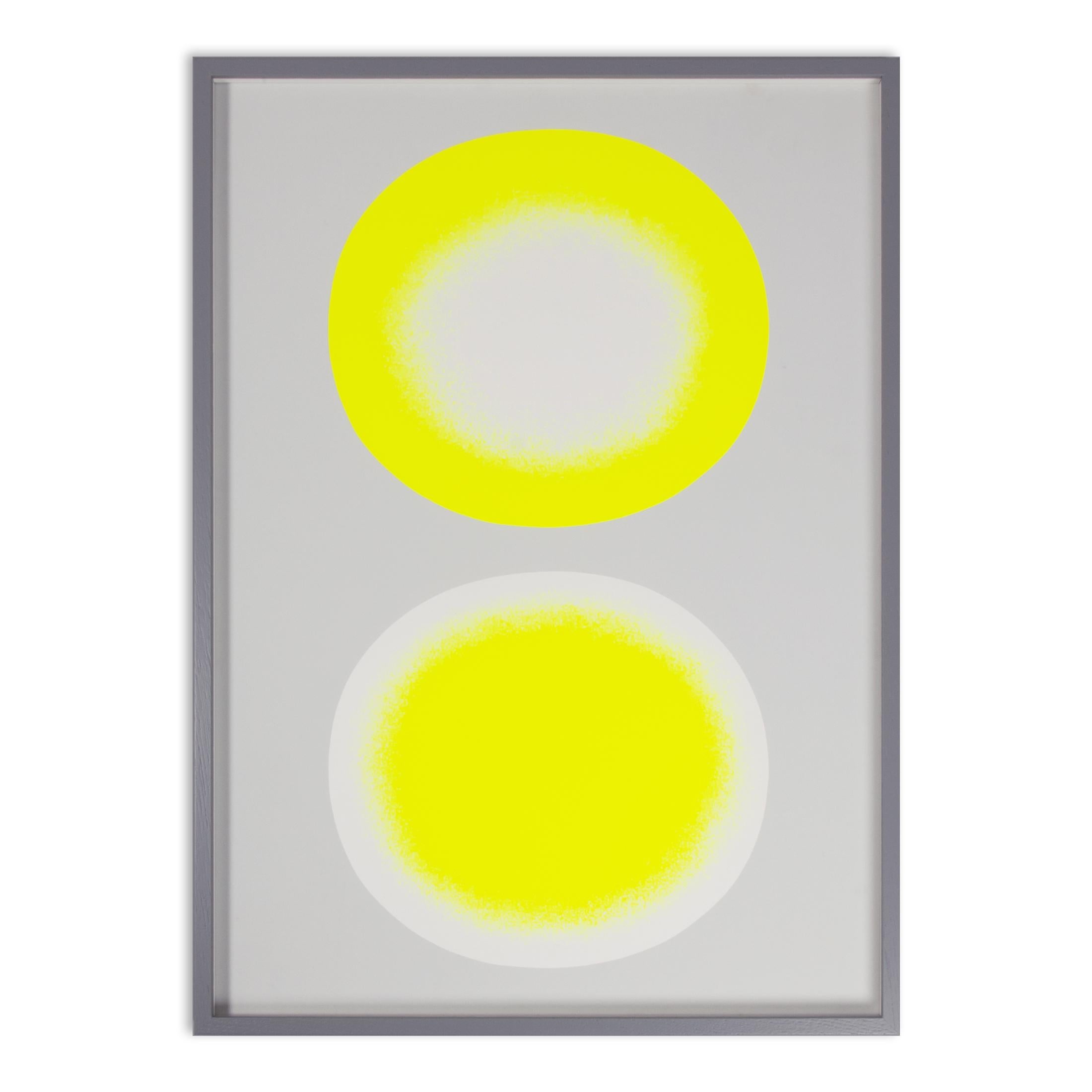 Rupprecht Geiger, Gelb auf Weiß (Hommage à Fontana) - Sérigraphie signée, encadrée