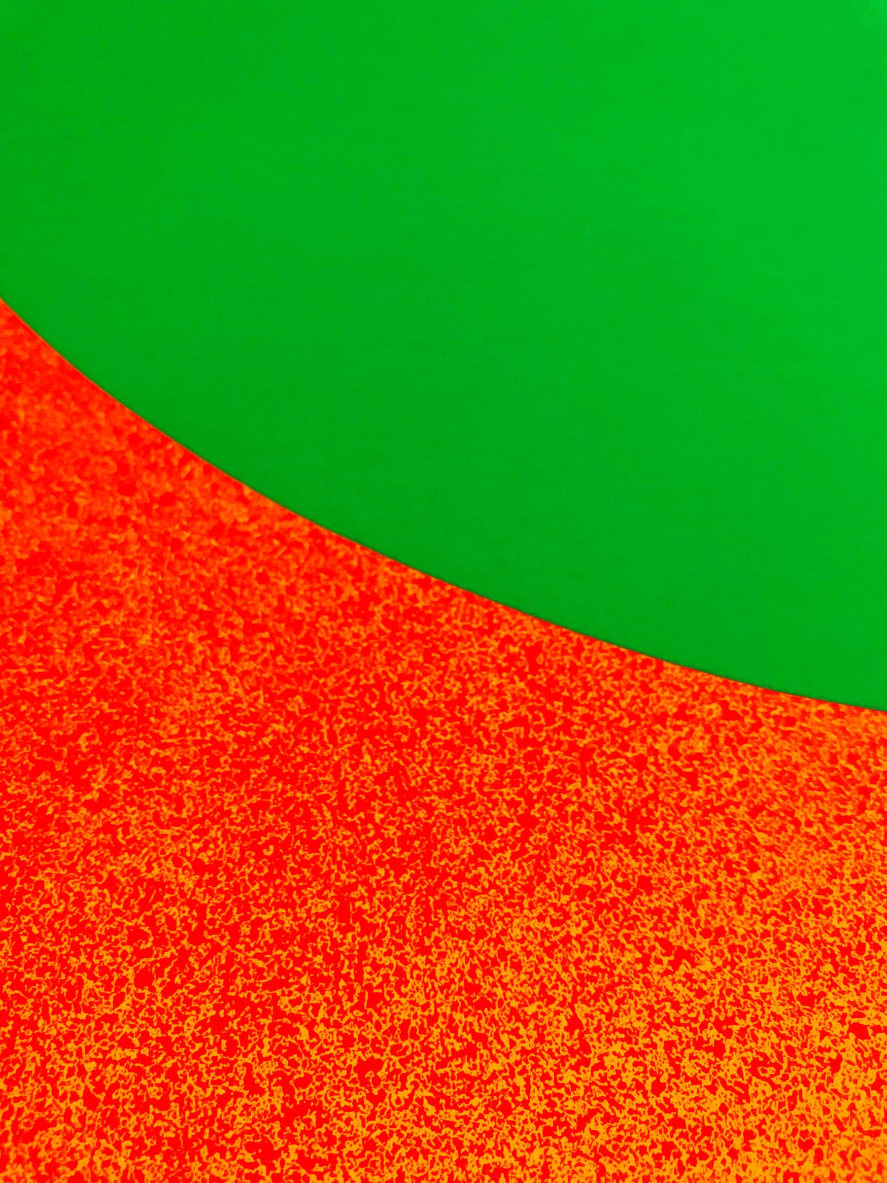 Rupprecht Geiger, Verde sobre naranja, 1969, Serigrafía, Arte abstracto, Impresión firmada en venta 2
