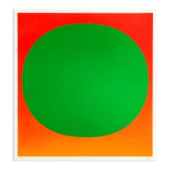 Vintage Rupprecht Geiger, Green on Orange, 1969, Screenprint, Abstract Art, Signed Print