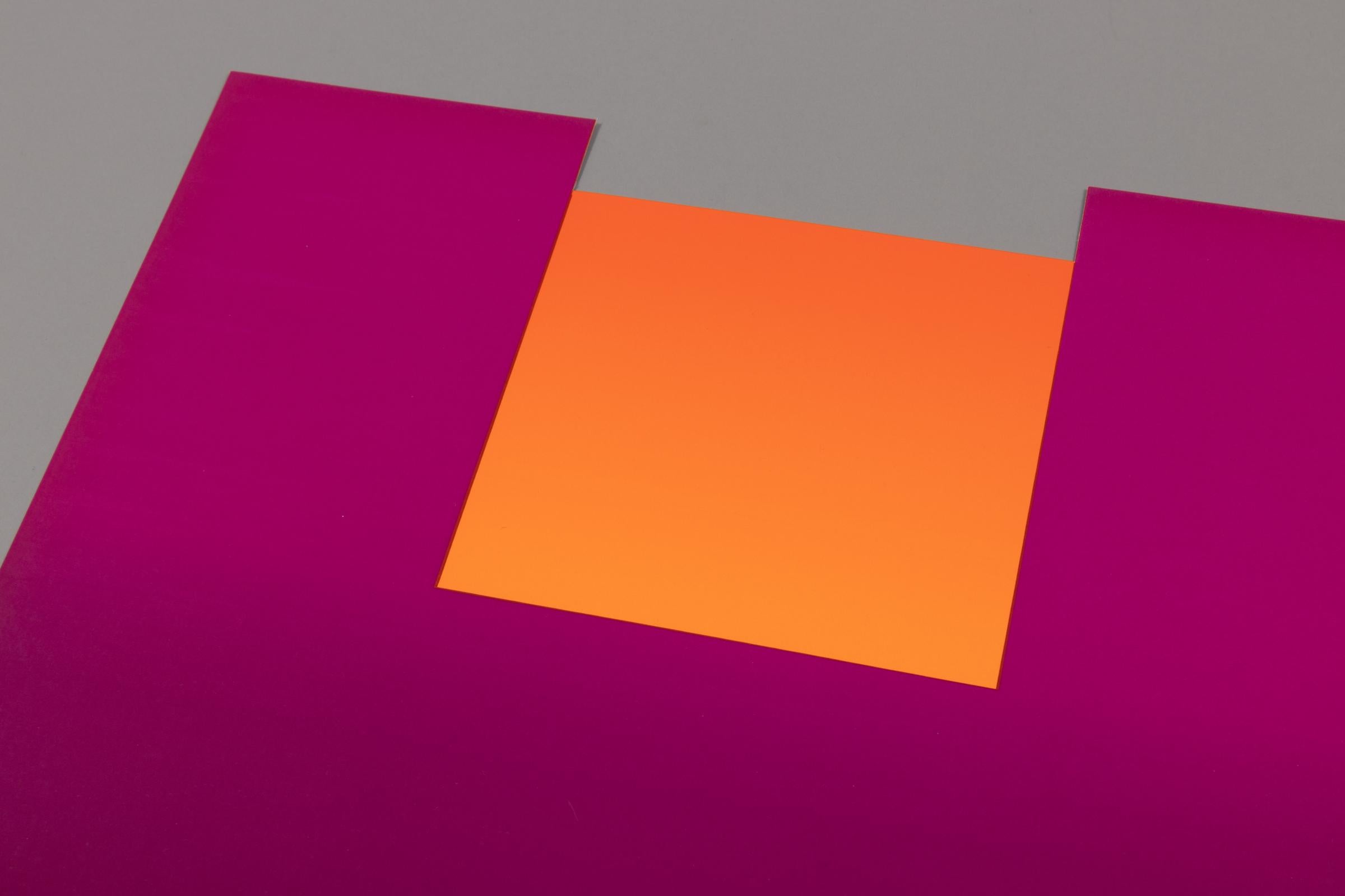Rupprecht Geiger, Rosso su viola: Serigrafia firmata, Arte astratta 1