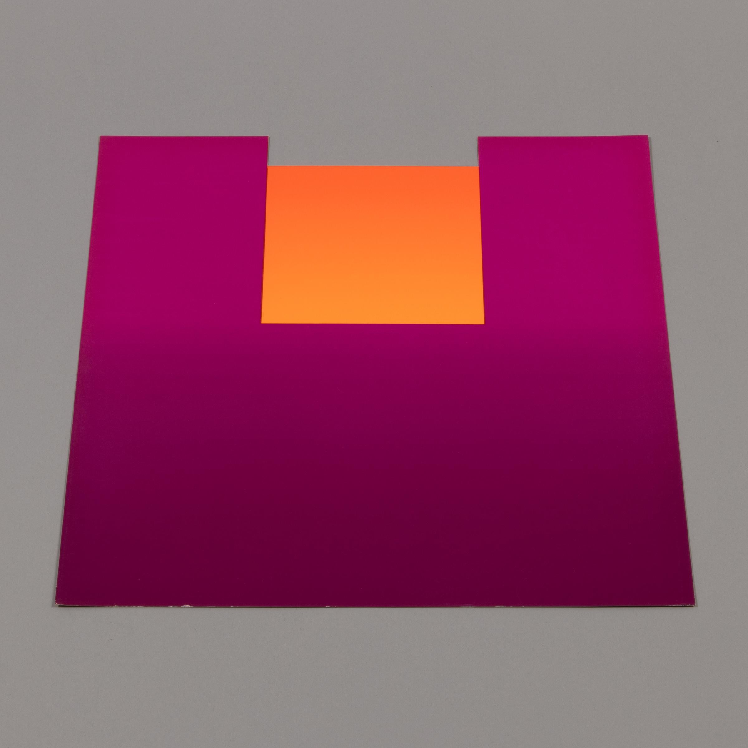 Rupprecht Geiger, Rosso su viola: Serigrafia firmata, Arte astratta 3