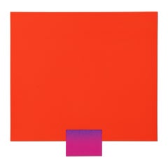 Rupprecht Geiger, Violett auf warmem Rot – Abstrakte Kunst, signierter Siebdruck