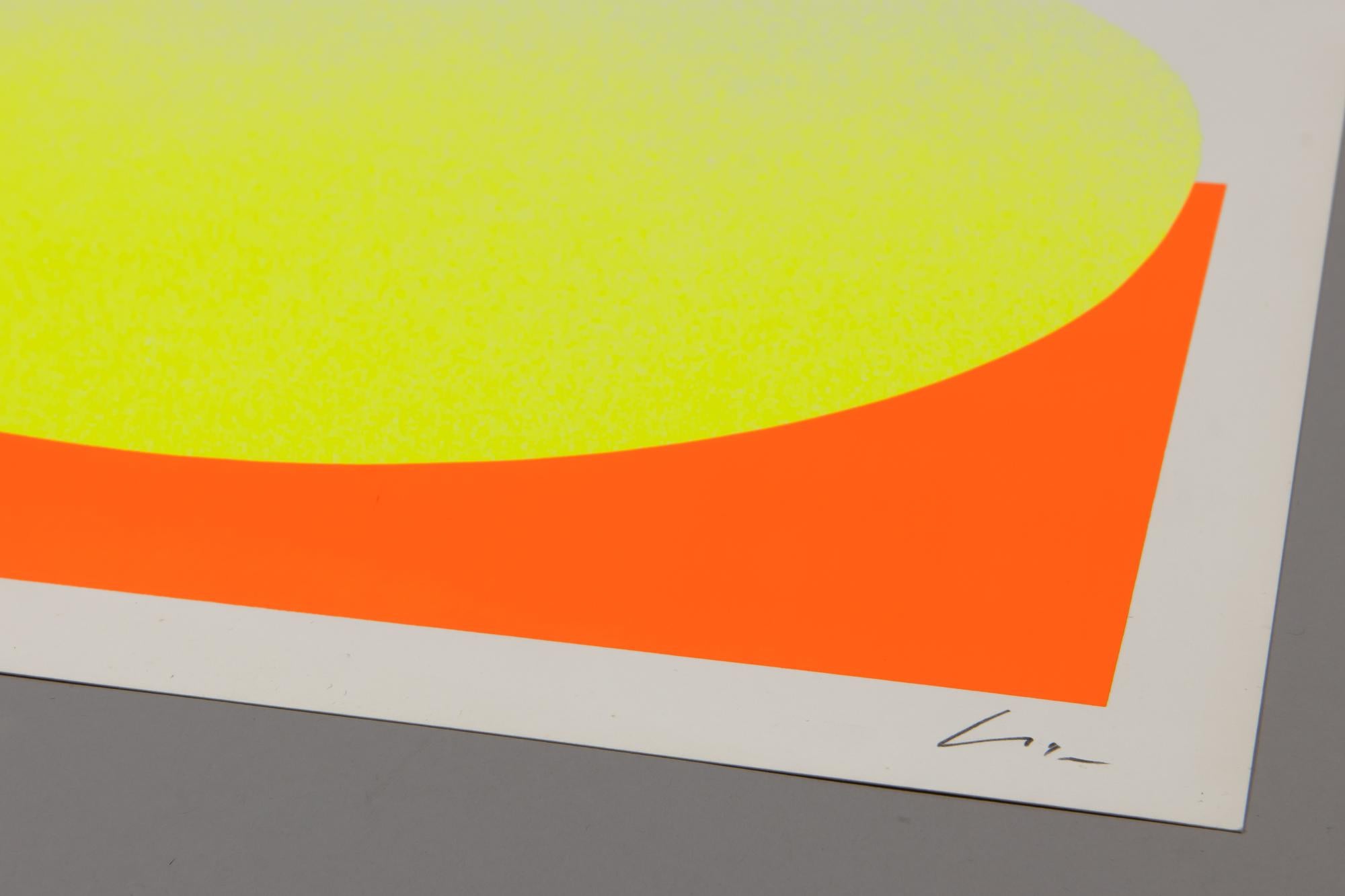 Rupprecht Geiger, Amarillo sobre naranja - Impresión firmada, Arte abstracto, Borde duro en venta 2