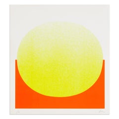 Rupprecht Geiger, jaune sur orange, impression signée, art abstrait, bord rigide