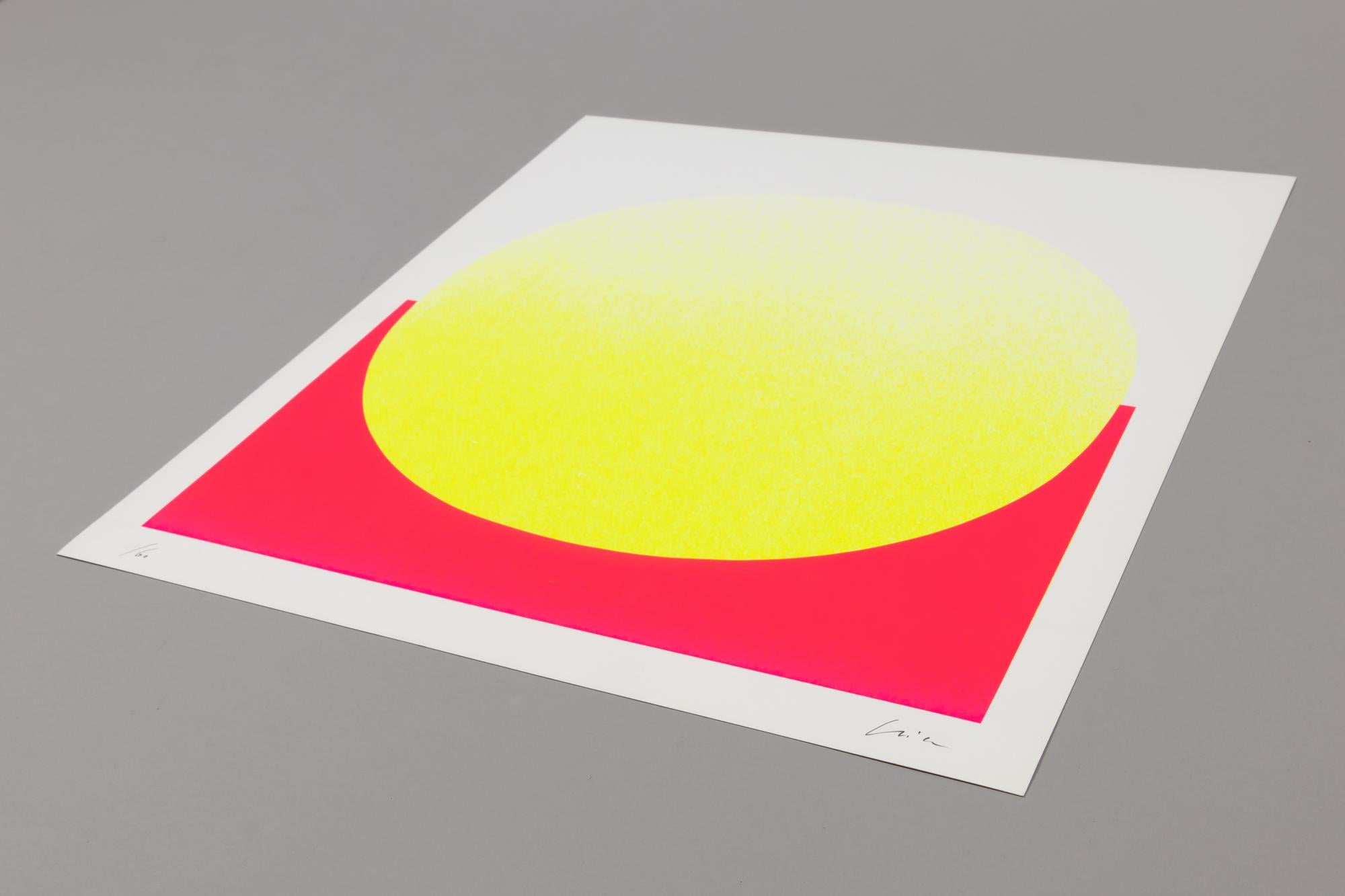 Rupprecht Geiger, Amarillo sobre rojo - Impresión firmada, Arte abstracto, Borde duro en venta 4
