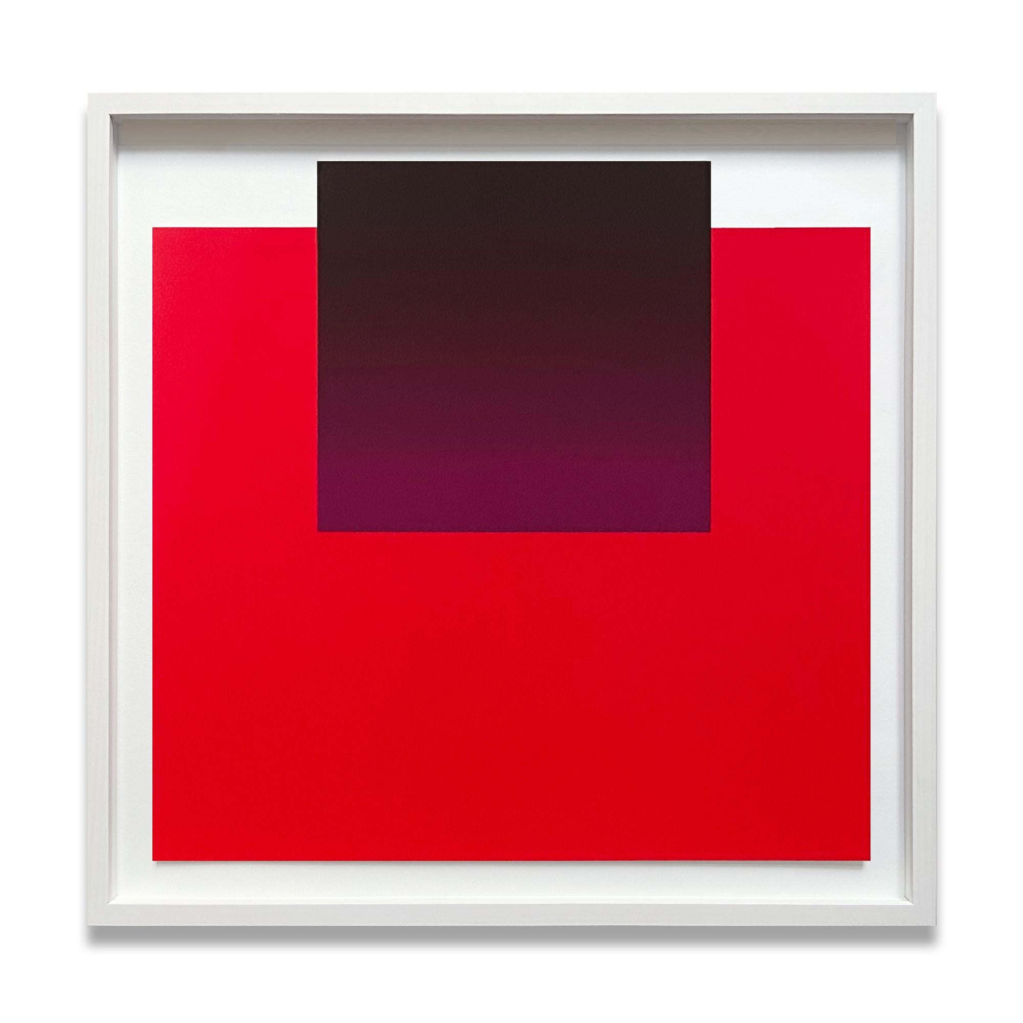 Rupprecht Geiger (German, 1908-2009)
Red on Violet (No. 2 from all die roten farben...), 1981
Medium: Screen print on cardboard, framed
Sheet dimensions: 39.5 x 40 cm
Frame dimensions: 46.1 x 46.6 cm
Edition of 100 + XX: Hand signed in pencil,