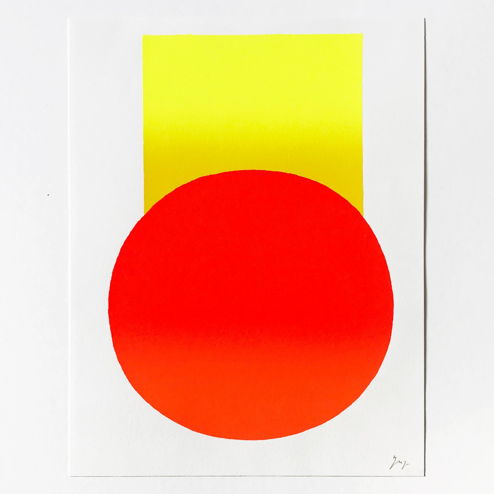 Rupprecht Geiger Abstract Drawing - Yellow to Orange, Screenprint, Abstract Art, 21st Century, Minimalism
