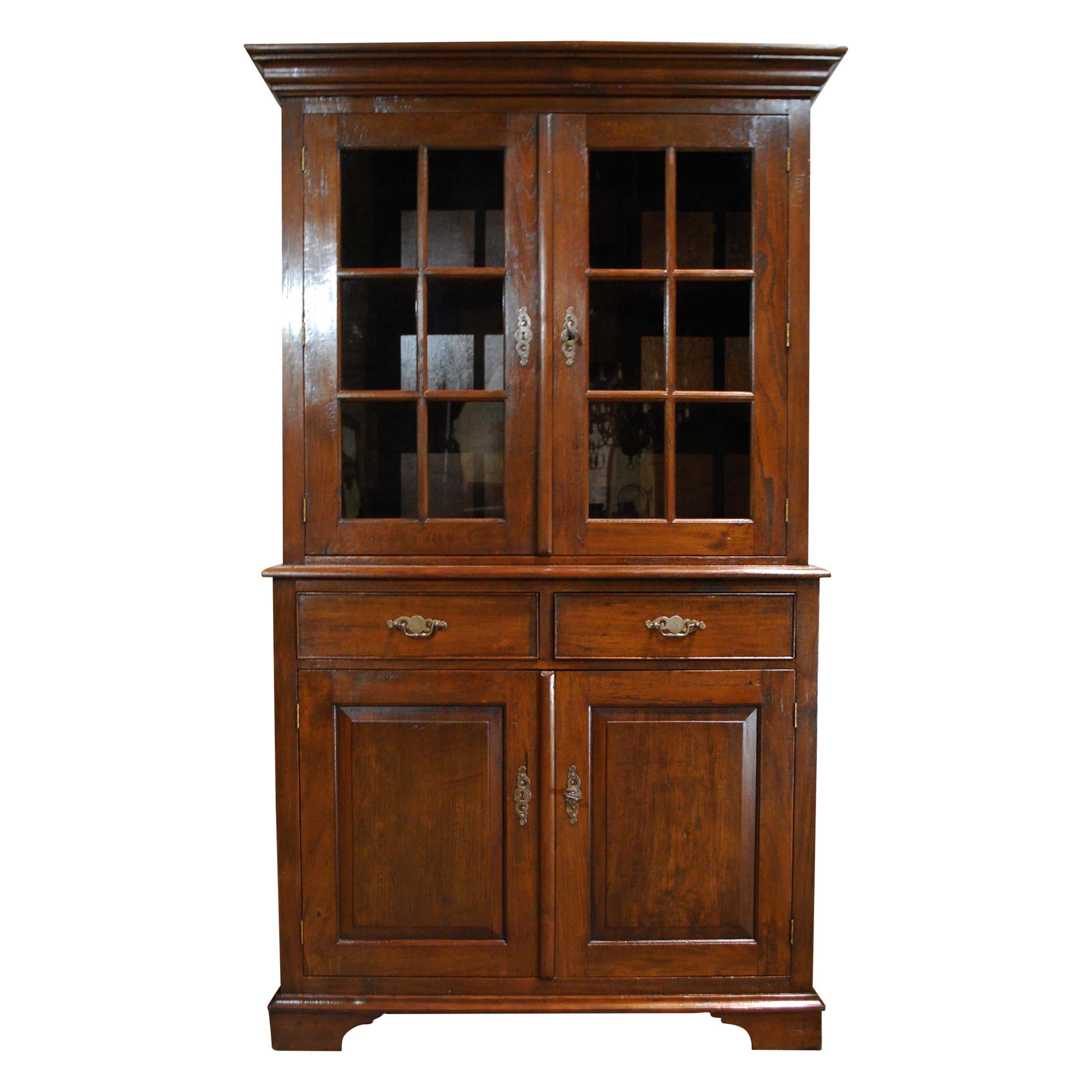 Rural 4-Door Kitchen Cabinet Made from Reclaimed Teak For Sale