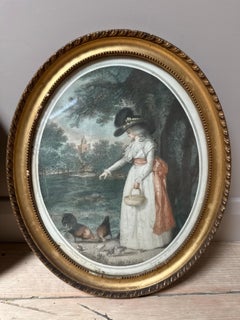 Rural Amusement & Rustic Employment, 18th-Century Stipple Engravings