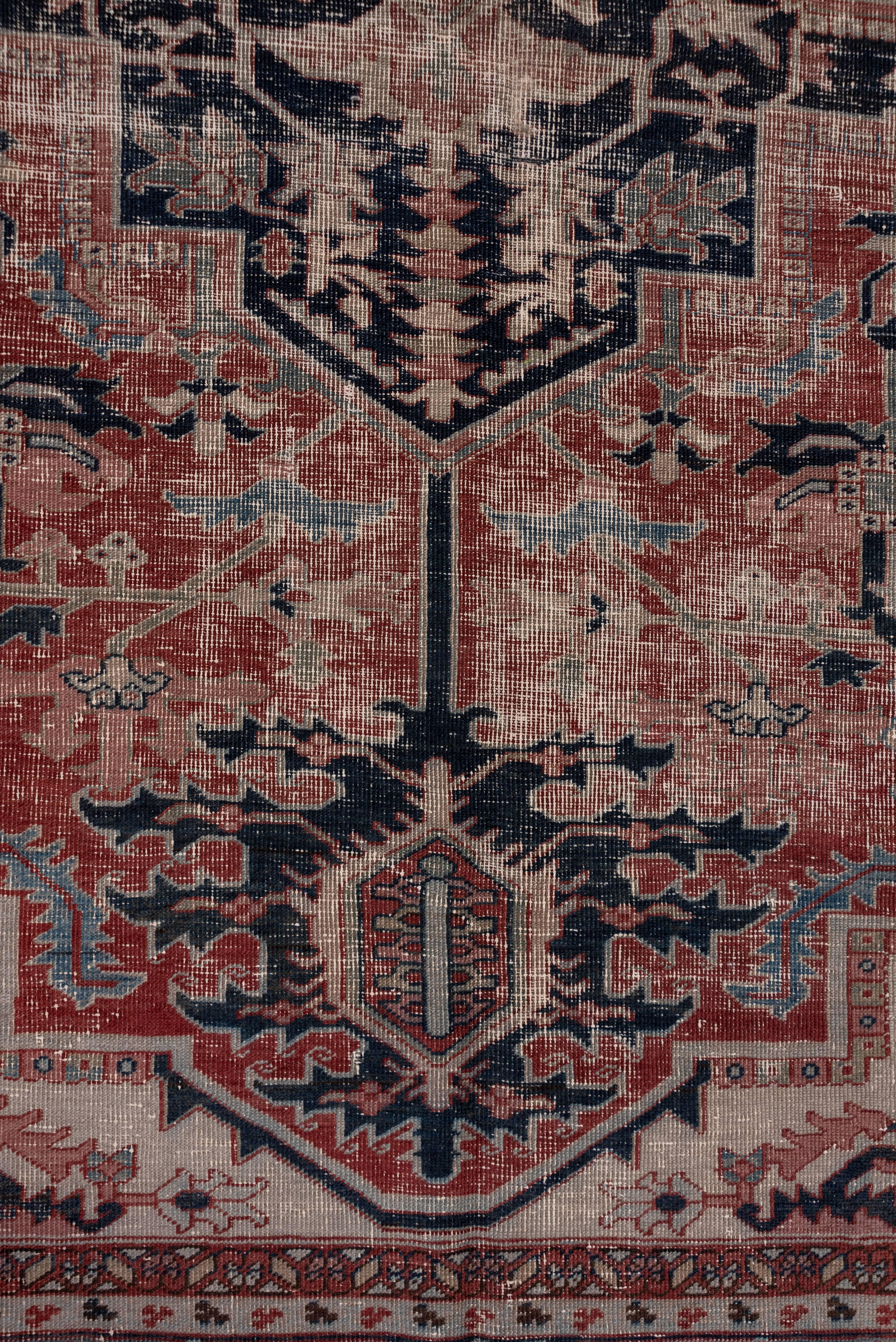 Wool Antique Persian Heriz Carpet, Shabby Chic
