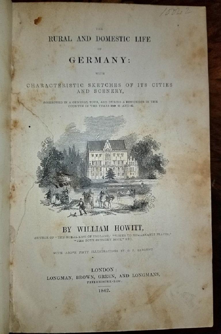 Rural and Domestic Life of Germany by Howitt, 1842 For Sale 1