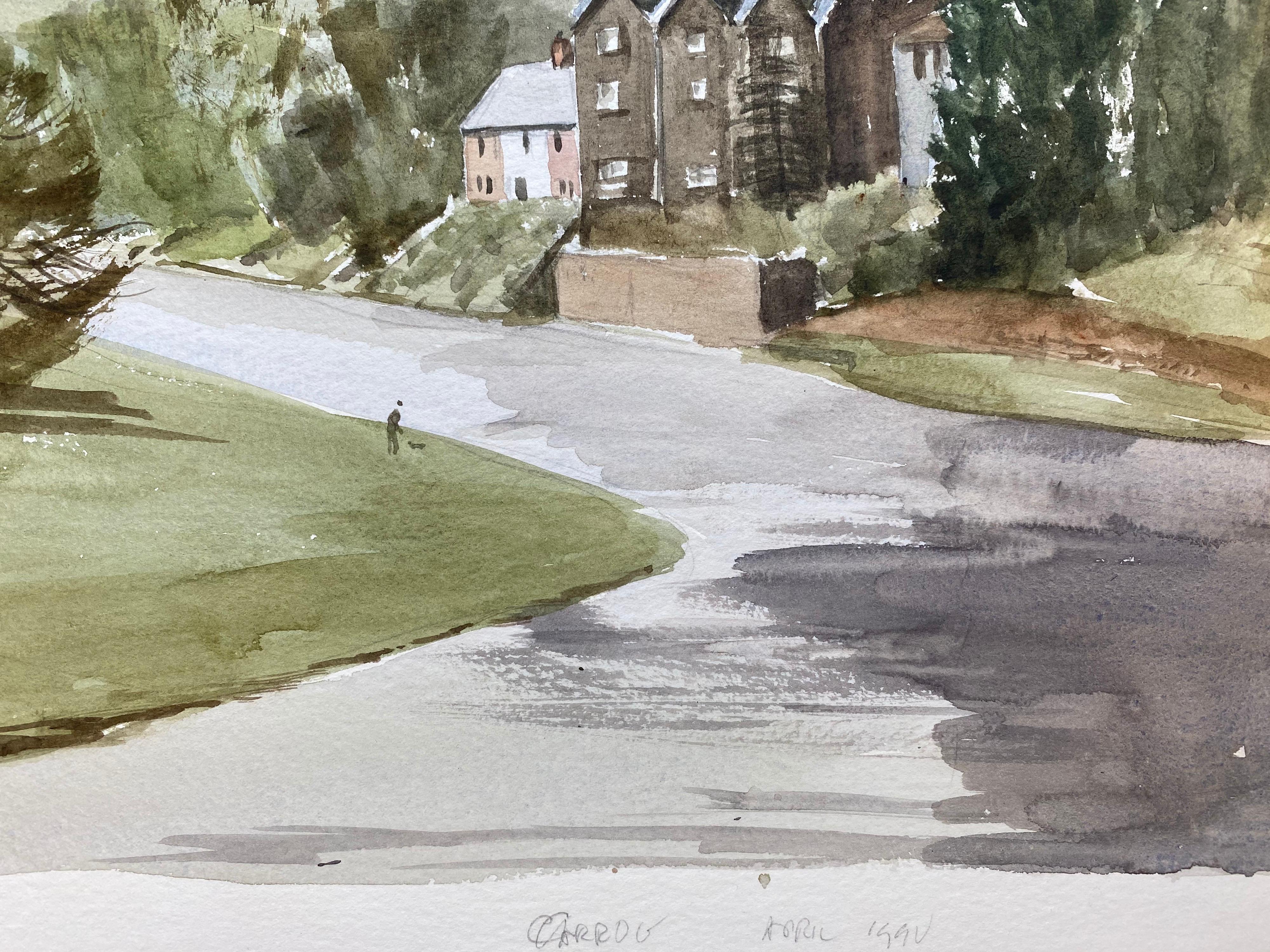 Other Rural English Village Landscape Signed Original British Watercolour Painting For Sale