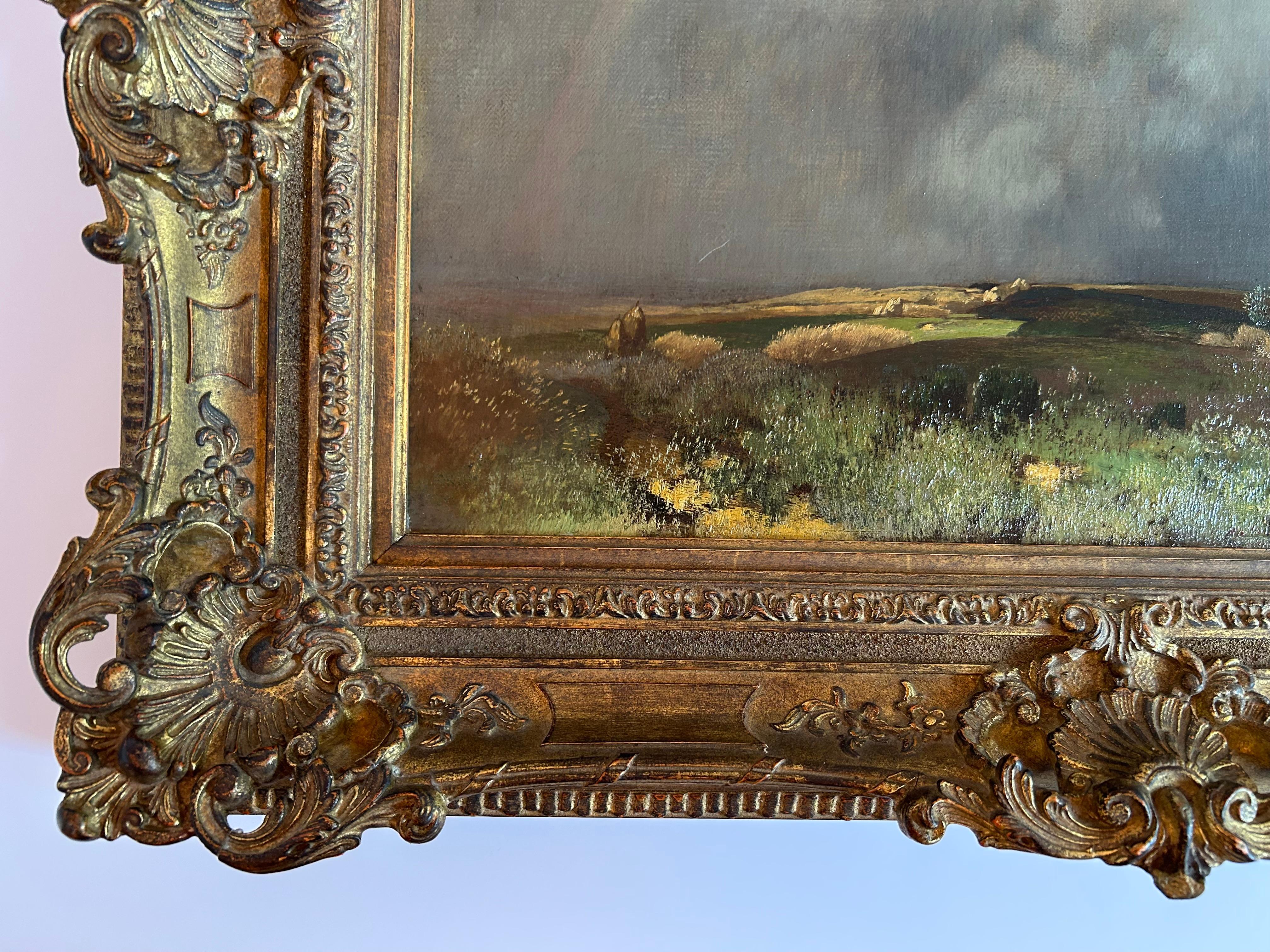 Ländliche Landschaft mit Regenbogen, Toni (Anton) Von Stadler, Österreich, 1850-1917 im Angebot 2