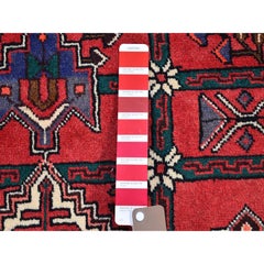 Rural Old Persian Hamadan In Mint Cond Geometric Design Wool Hand Knotted Rug