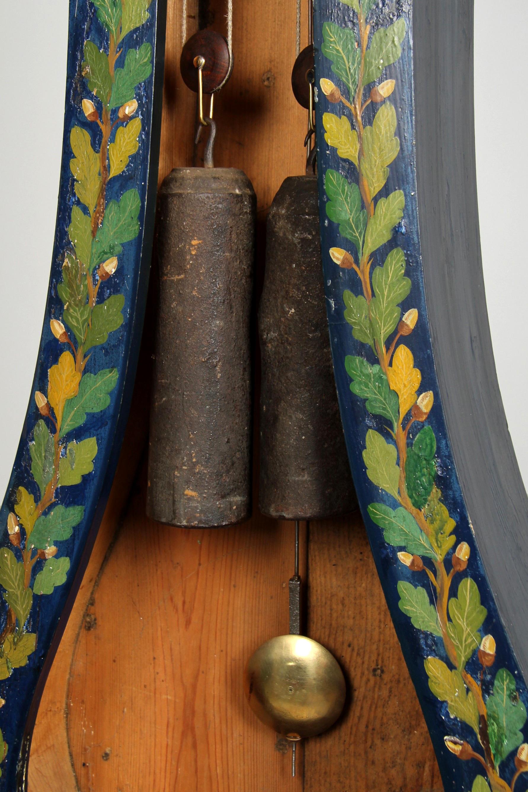 Rural Painted Mora Longcase Clock, Sweden, circa 1900 4