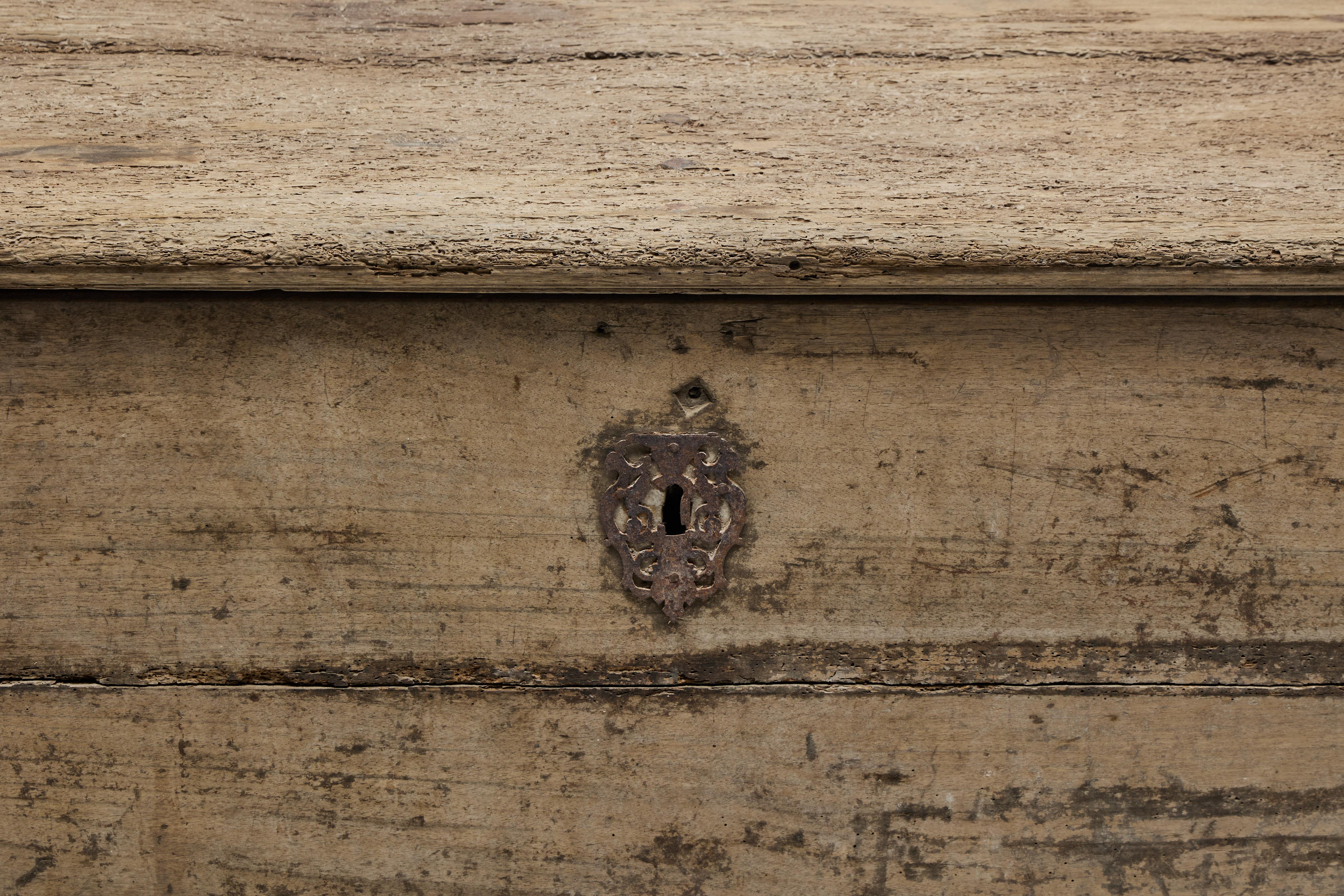 Legno Cassapanca rurale primitiva, Francia, XIX secolo in vendita
