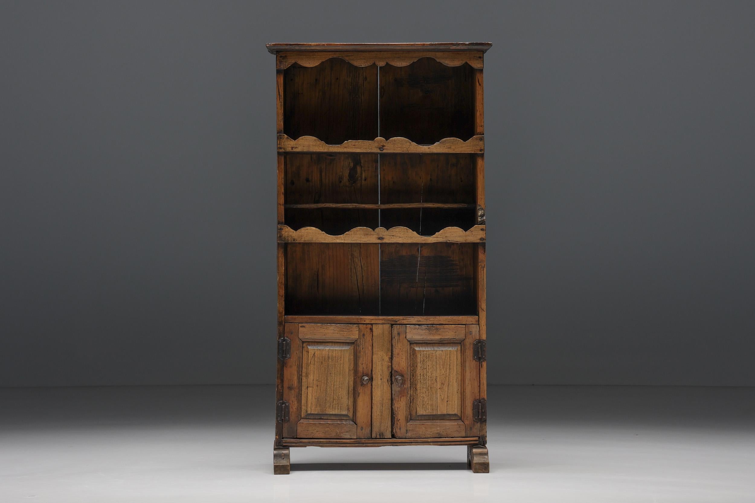 French Rural Wabi Sabi Cupboard, Art Populaire, France, 19th Century
