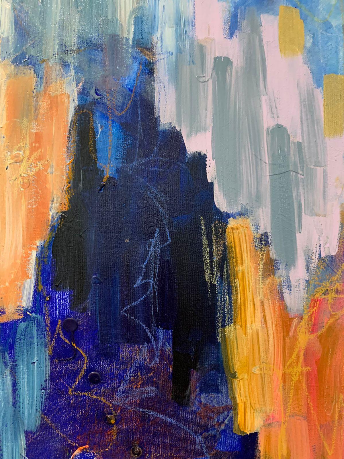 Sogno, Arte contemporanea, Pittura astratta, 21° secolo - Abstract Painting Blu di Rus Ozorio