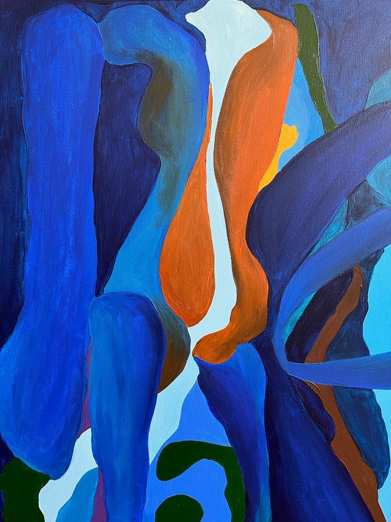 I mulini a vento della tua mente, Arte contemporanea, Pittura astratta, 21° secolo - Abstract Painting Blu di Rus Ozorio