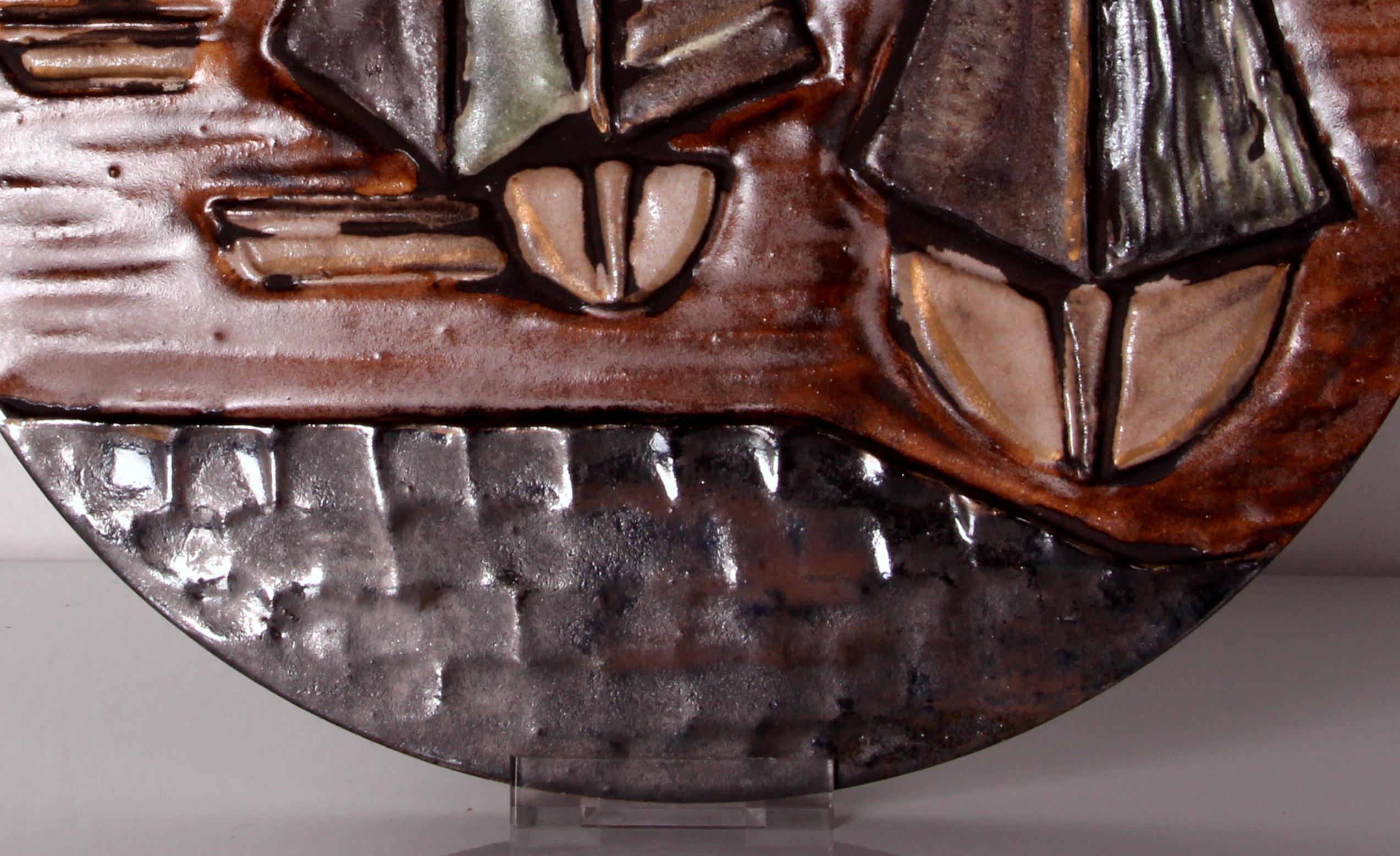 Ruscha ART 1970s WGP Piastra da parete in ceramica 