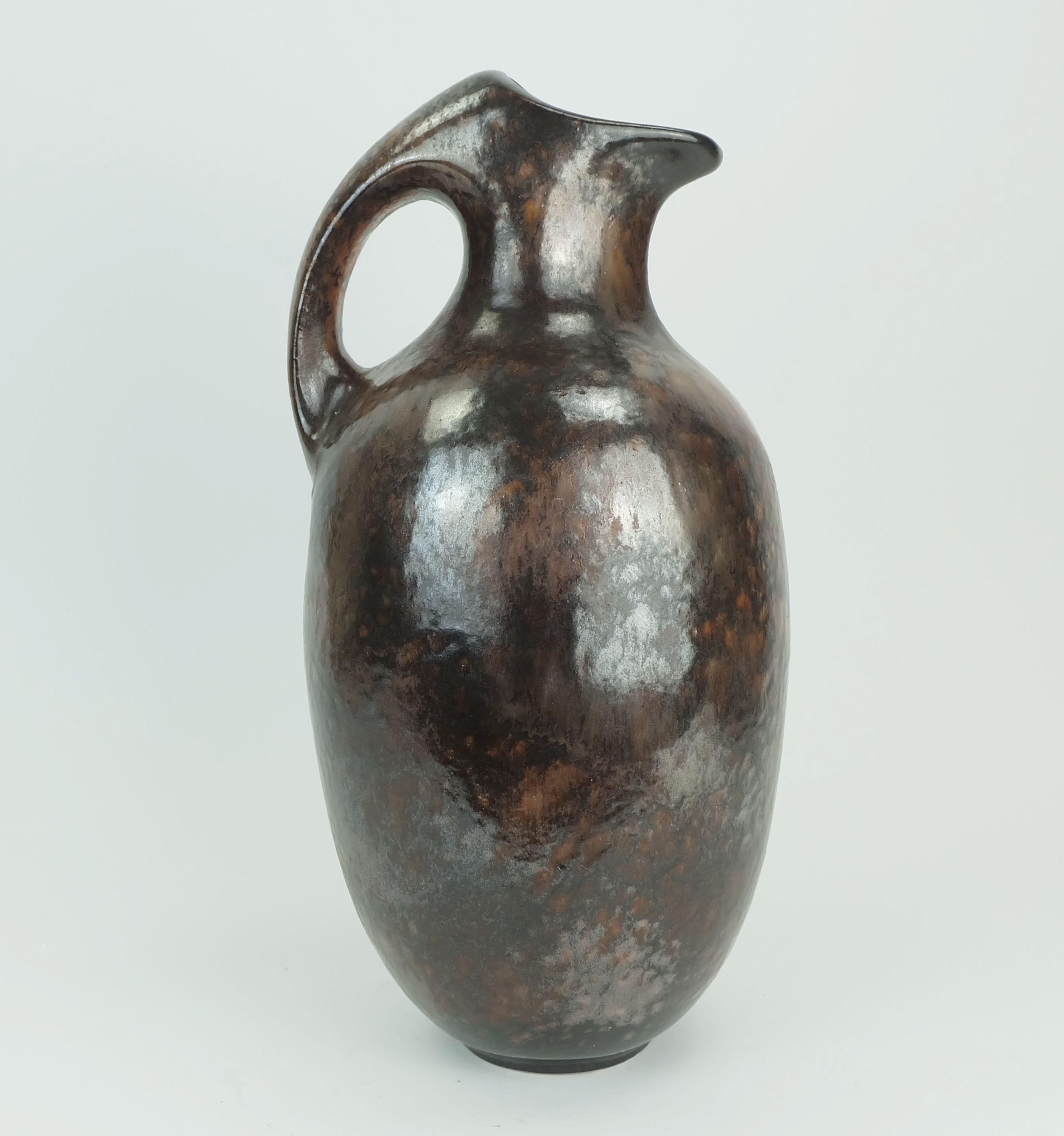 Ruscha art VASO brocca a goccia sfumature di viola nero marrone 1970 80 modello 370 in vendita 4
