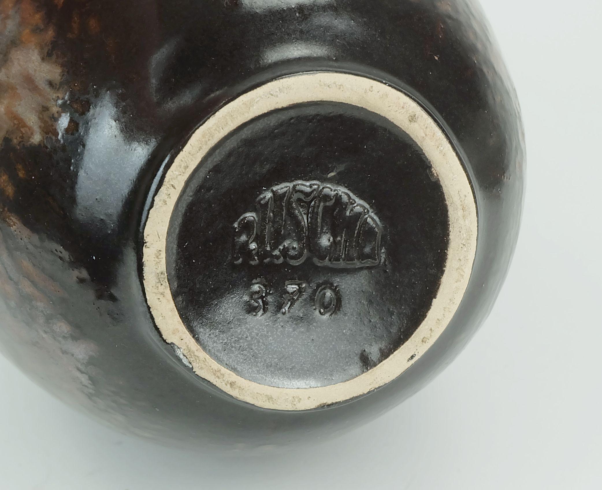 Fine XX secolo Ruscha art VASO brocca a goccia sfumature di viola nero marrone 1970 80 modello 370 in vendita