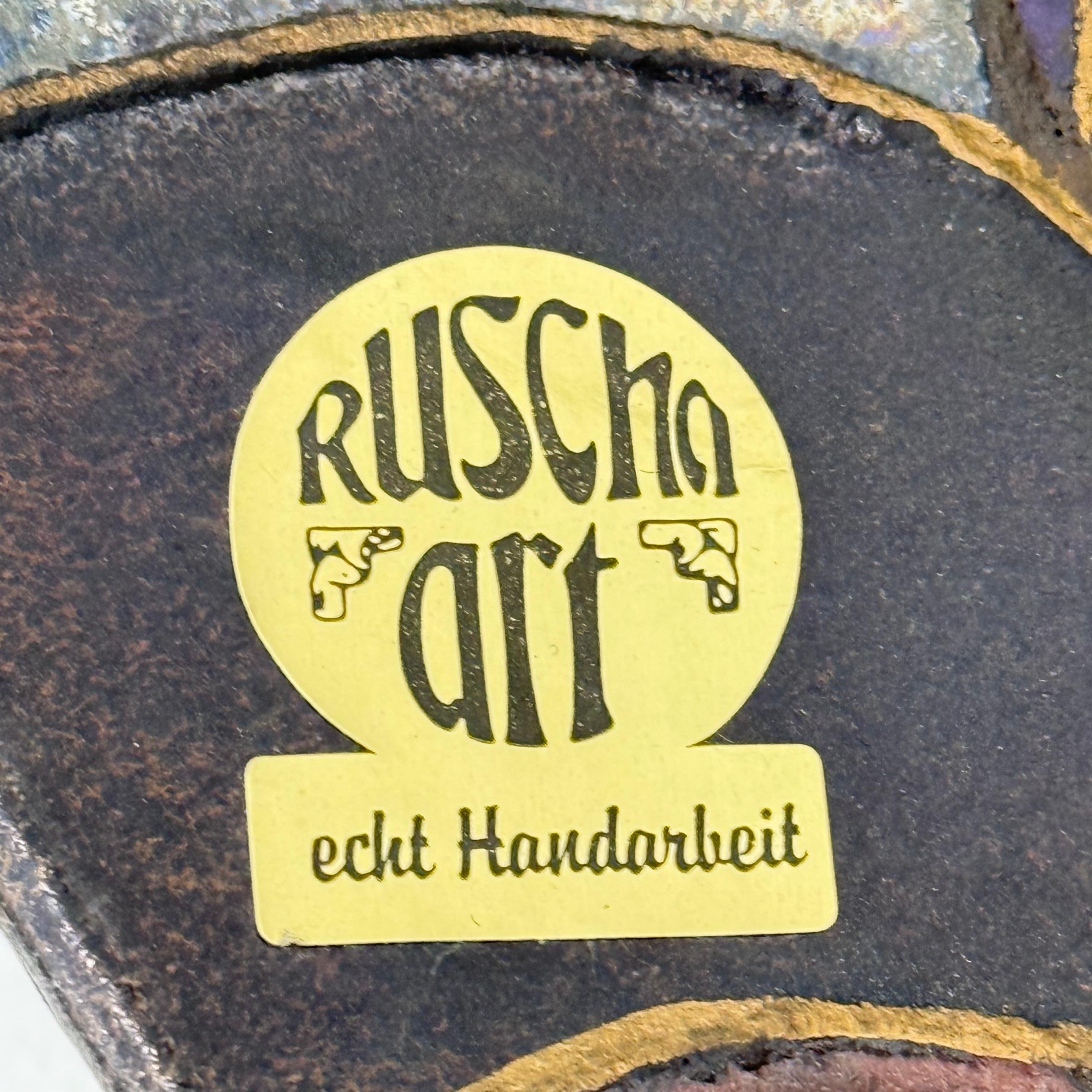 Ruscha Handarbeits-Keramik  Wandplatte, Deutschland, 1970er-Jahre im Angebot 4