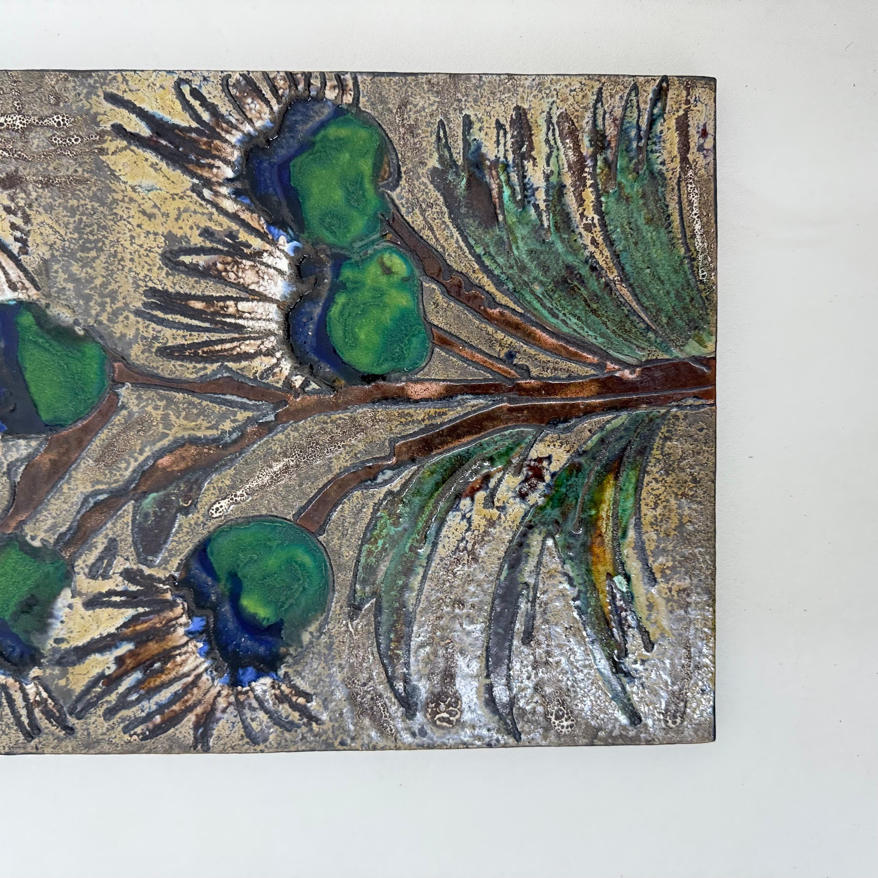 Ruscha Handarbeit ‘thistle’ ceramic wall plaque , 1970s Germany For Sale 5