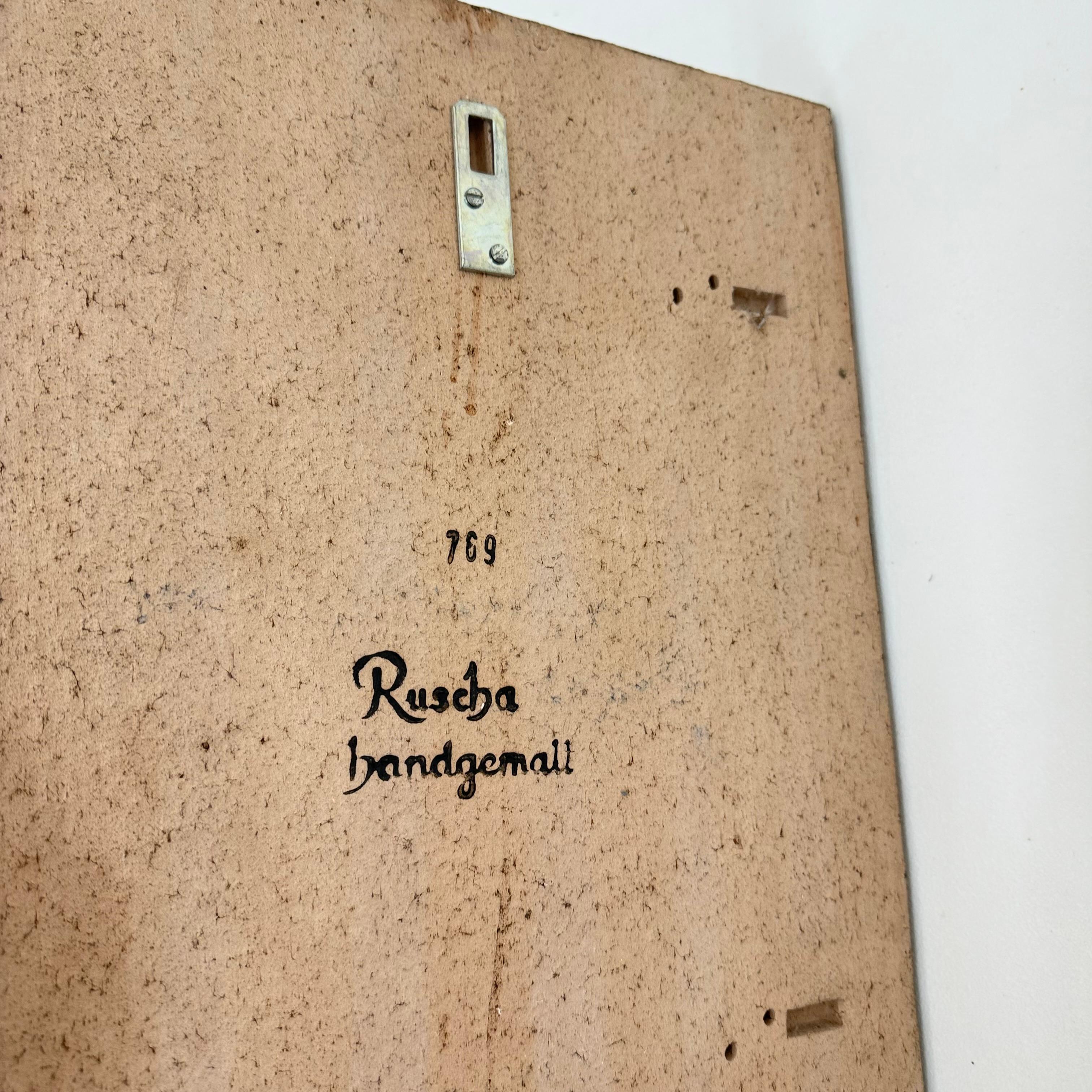 Ruscha Handarbeit ‘thistle’ ceramic wall plaque , 1970s Germany For Sale 6