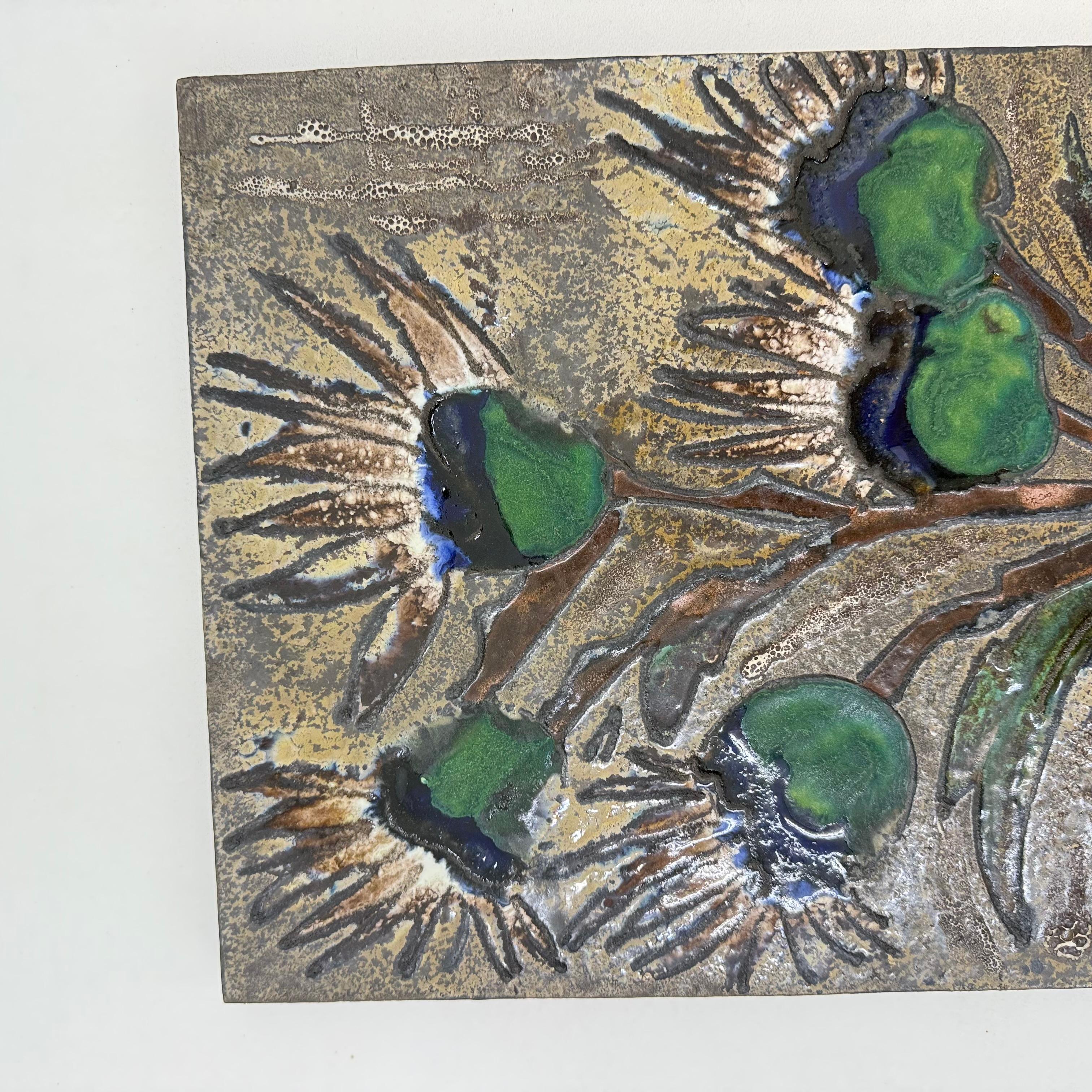Ruscha Handarbeit ‘thistle’ ceramic wall plaque , 1970s Germany For Sale 4