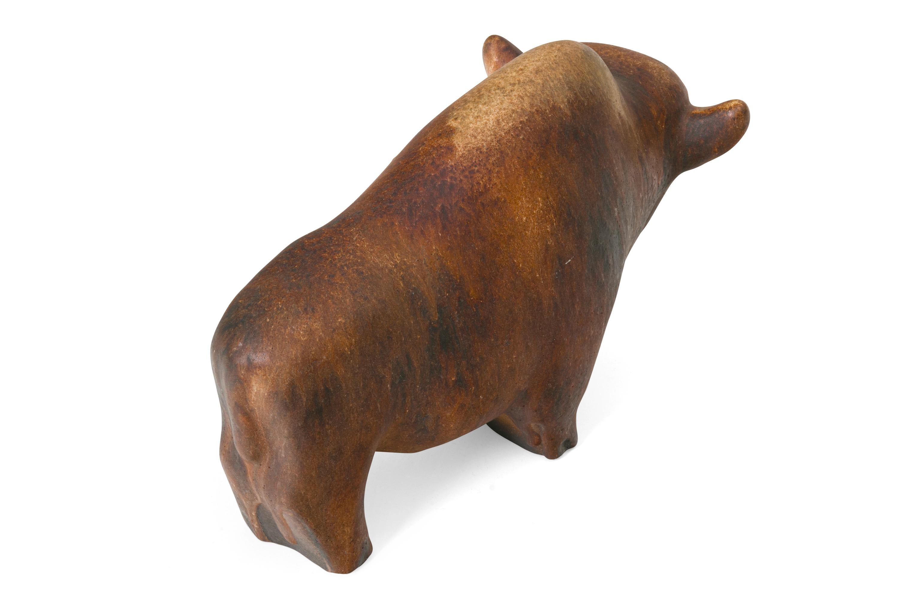 Ruscha Keramik Brown Glazed Bull, West Germany, 1960s In Good Condition In New York, NY