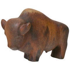 Ruscha Keramik Brown Glazed Bull, West Germany, 1960s