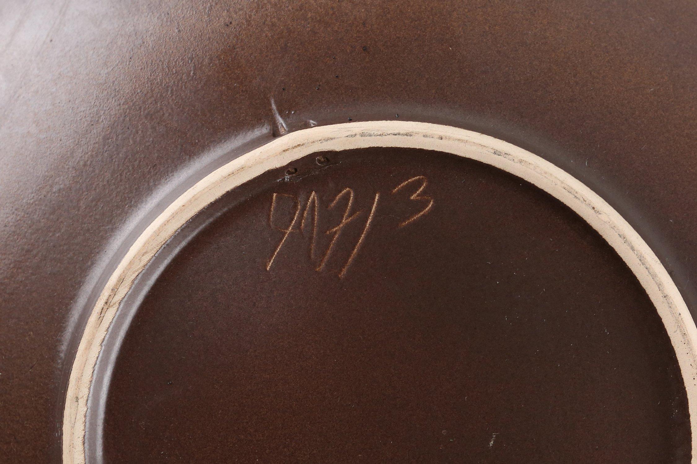 Ruscha Keramik fat lava wall plate mushrooms 717/3, West Germany 1970s For Sale 2