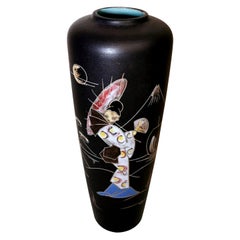 Ruscha Keramik Deutschland Vintage-Vase aus Keramik mit japanischer Dekoration