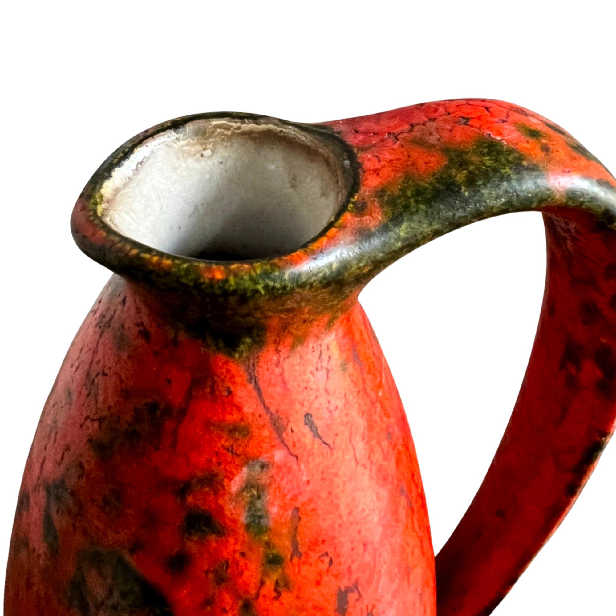 Hand-Crafted Ruscha Kunstkeramik Vase from Kurt Tschörner Volcano GlazeWest Germany late 50´s For Sale