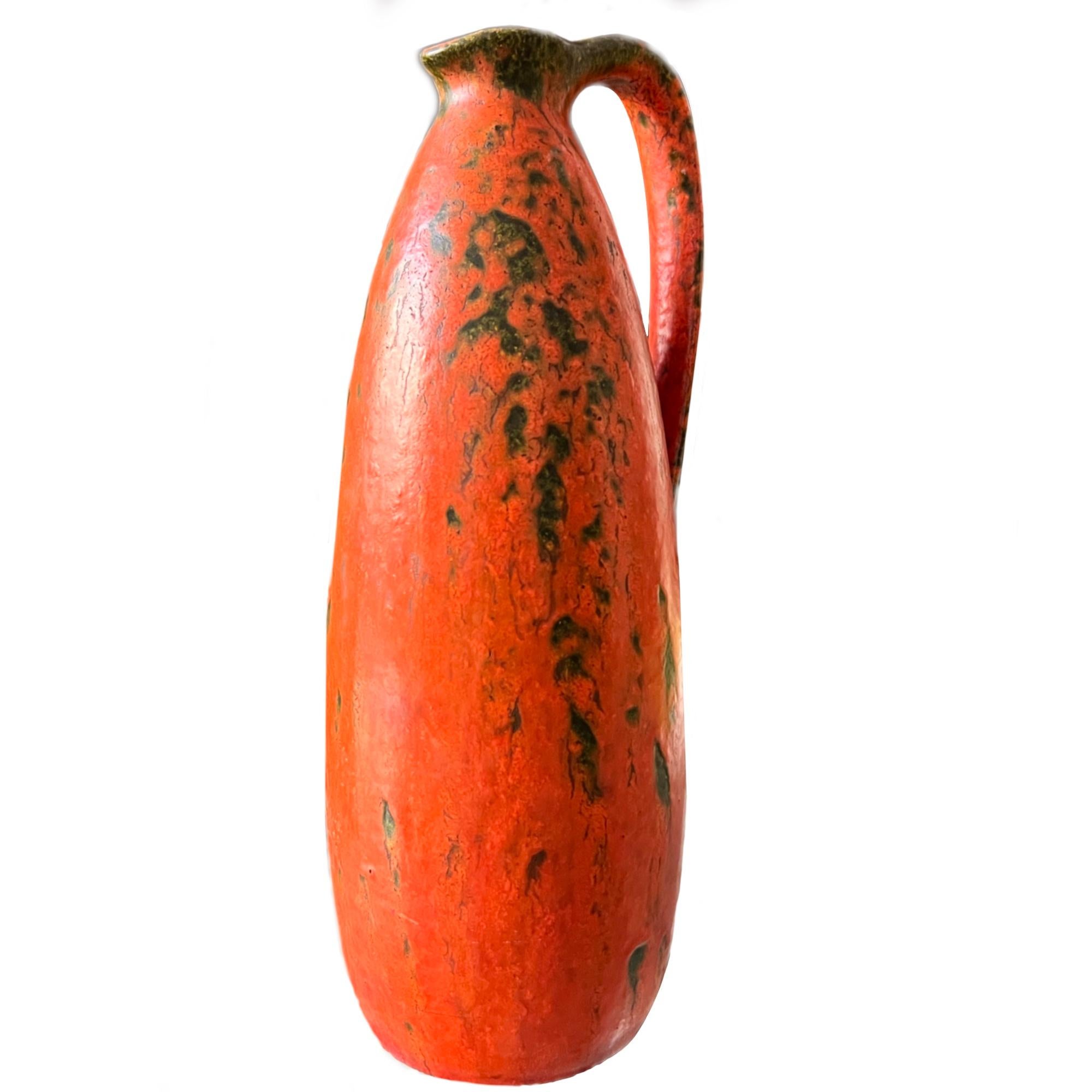 Mid-20th Century Ruscha Kunstkeramik Vase from Kurt Tschörner Volcano GlazeWest Germany late 50´s For Sale