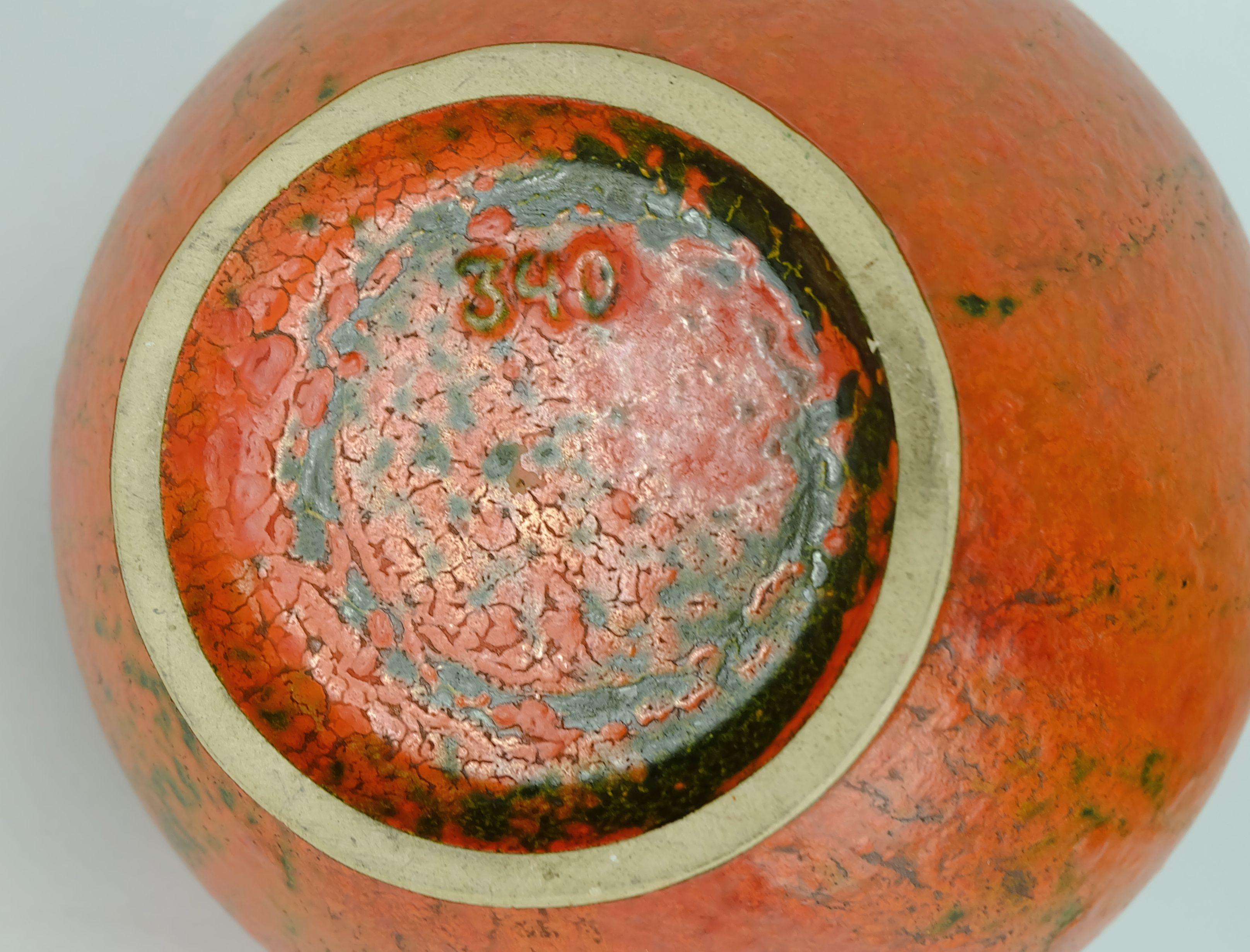 VASO Ruscha con decoro vulkano kurt tschoerner ceramica di metà secolo modello 340 in vendita 5
