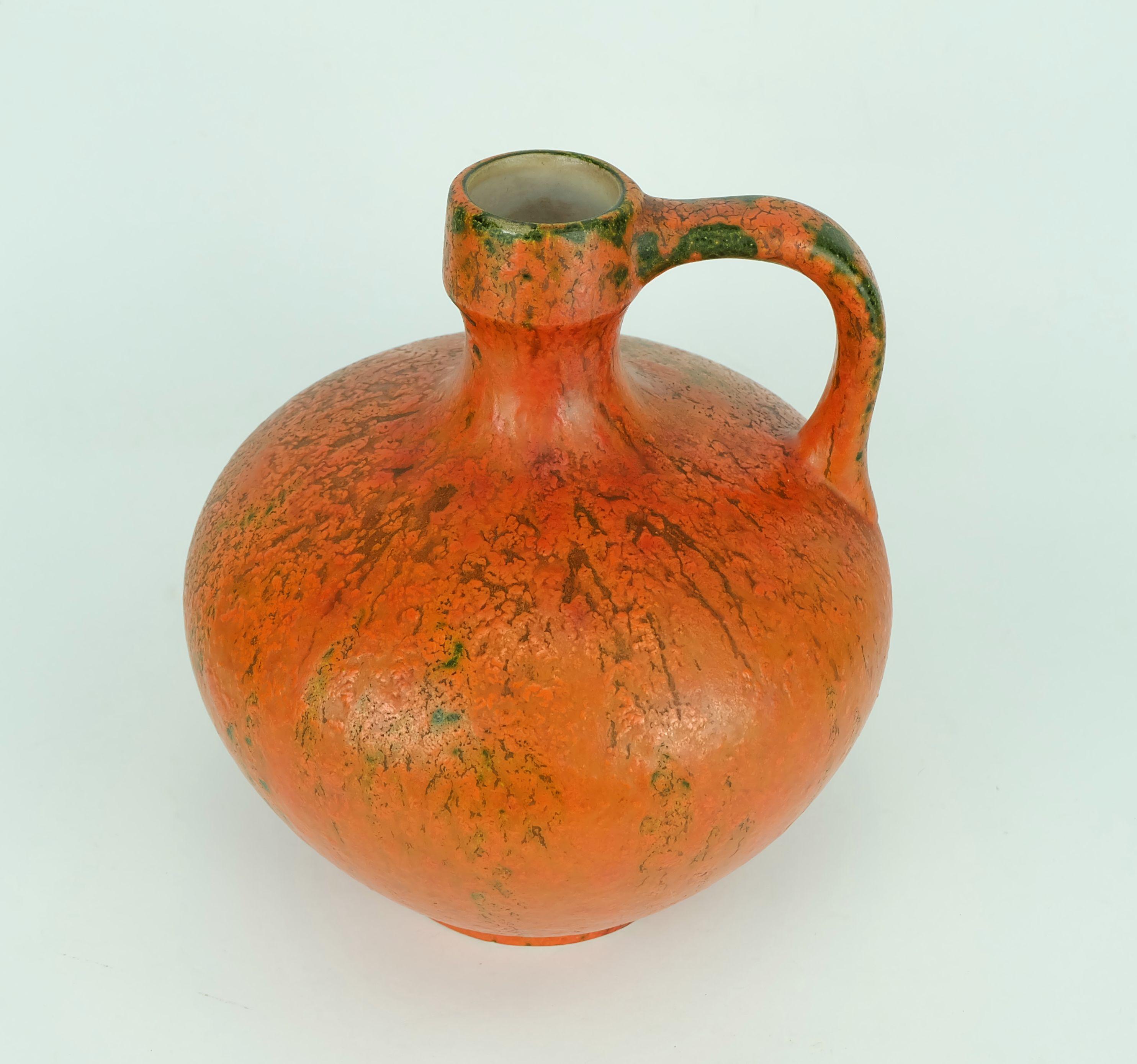 Mid-Century moderno VASO Ruscha con decoro vulkano kurt tschoerner ceramica di metà secolo modello 340 in vendita