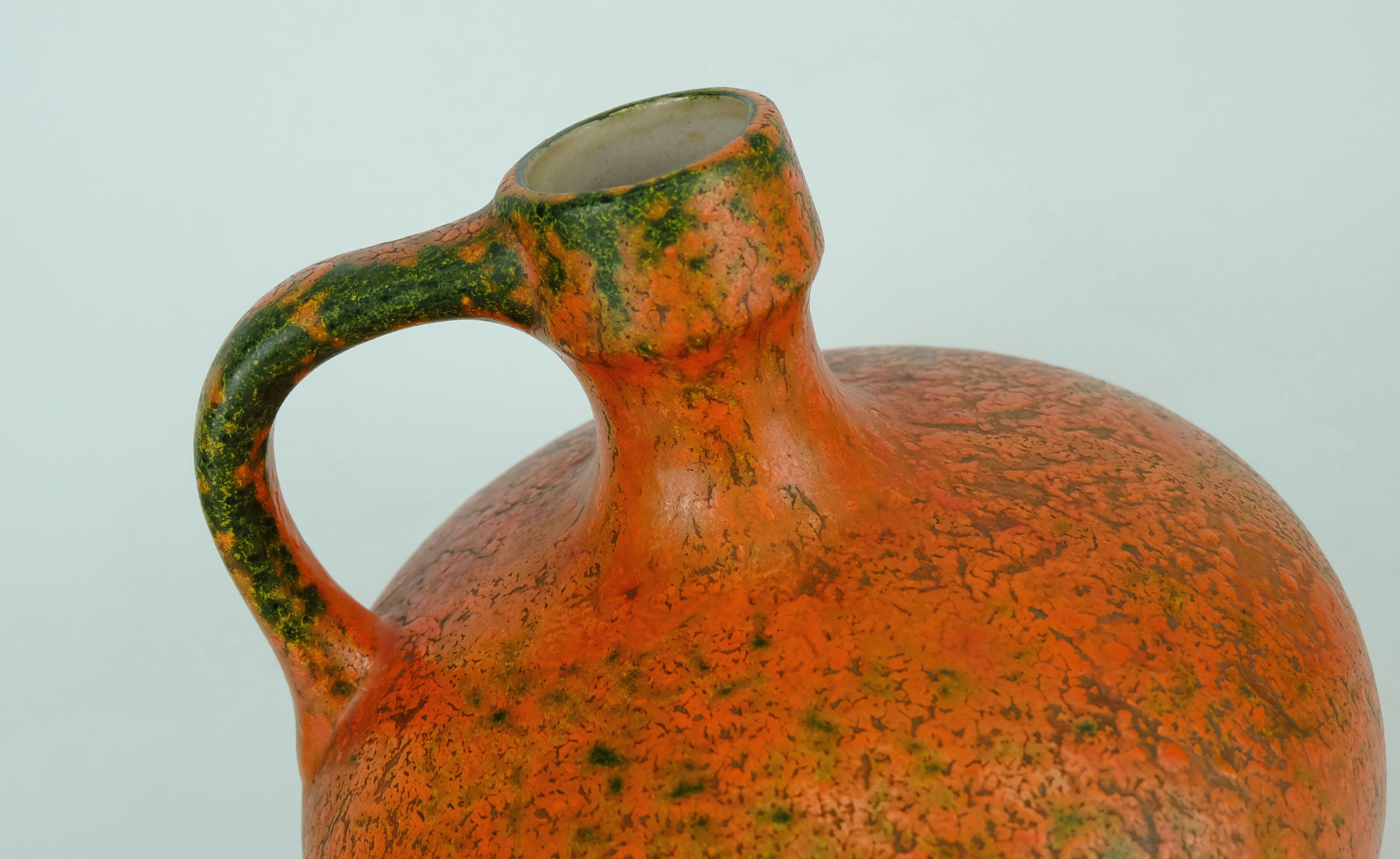 Ceramica VASO Ruscha con decoro vulkano kurt tschoerner ceramica di metà secolo modello 340 in vendita
