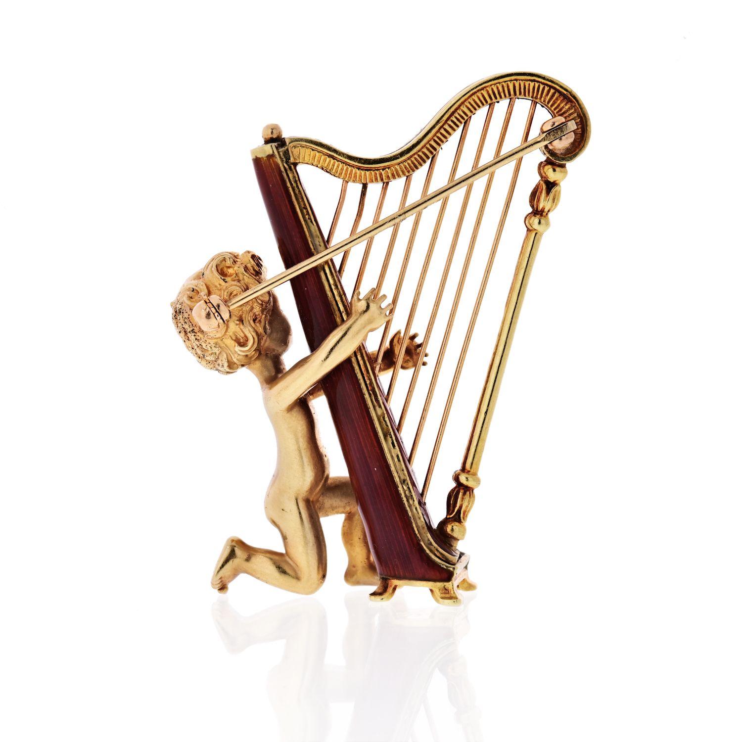gold angel harp logo