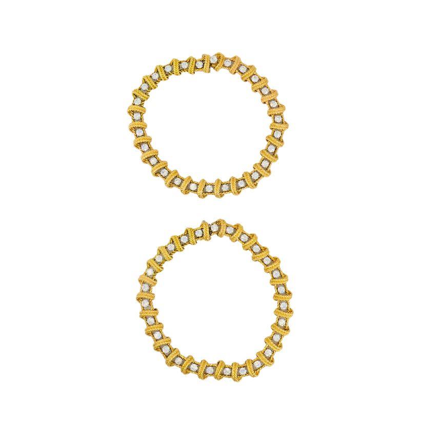Women's Ruser Diamond Necklace Two Bracelets Set Vintage Jewelry For Sale