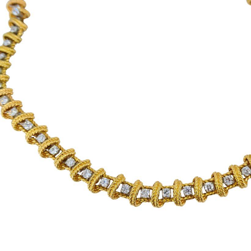 Ruser Diamond Necklace Two Bracelets Set Vintage Jewelry For Sale 3
