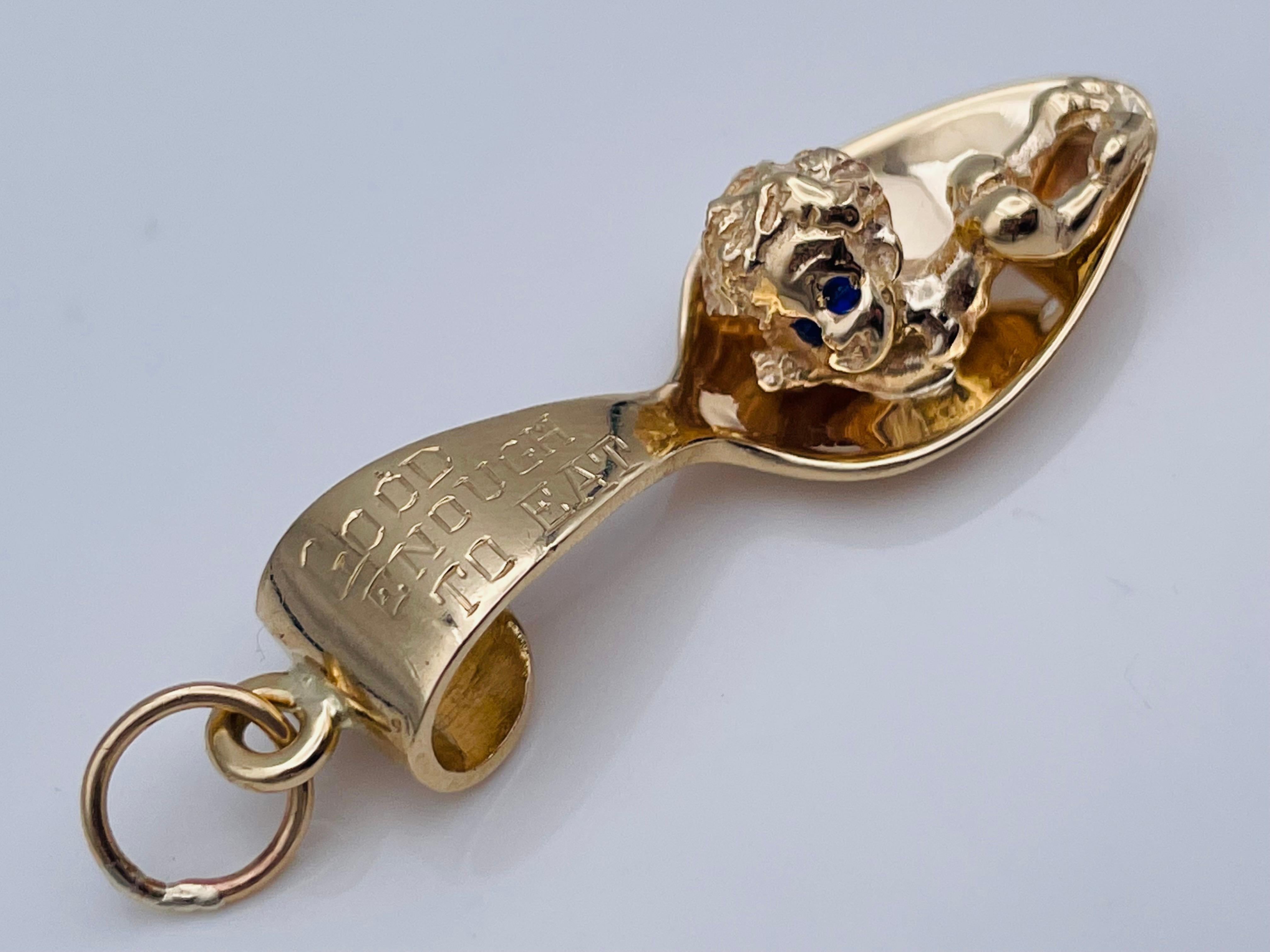 Women's or Men's Ruser Gold Baby on Spoon Charm
