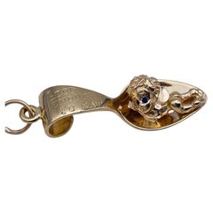 Vintage Ruser Gold Baby on Spoon Charm